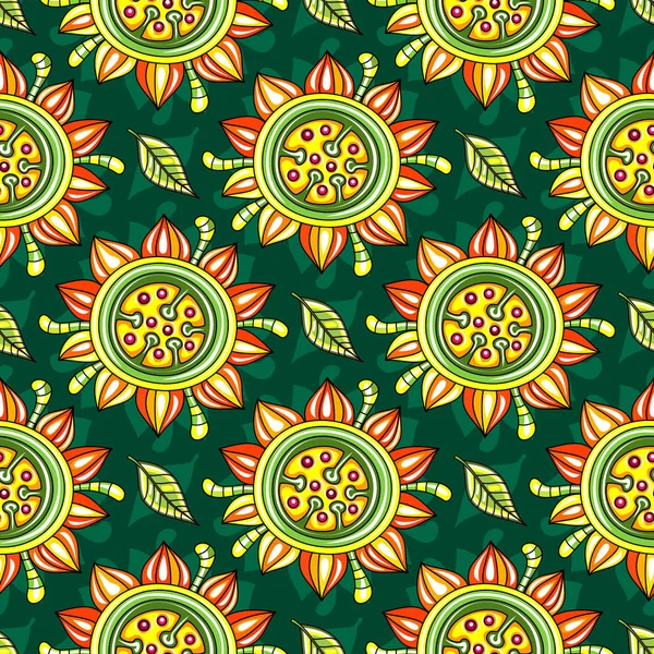 Seamless endless floral pattern — Stock Vector