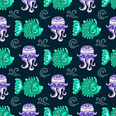 Deniz seyahat sorunsuz arka plan serisi