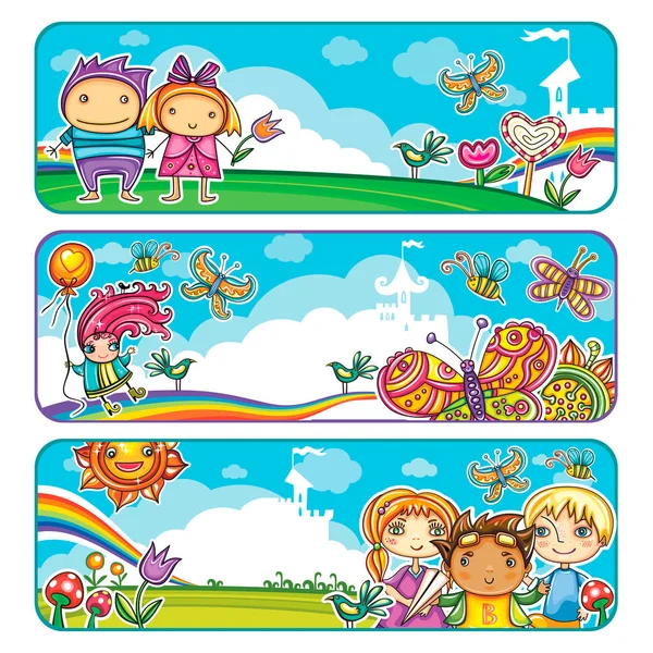 Summer camp banners Royalty Free Stock Illustrations