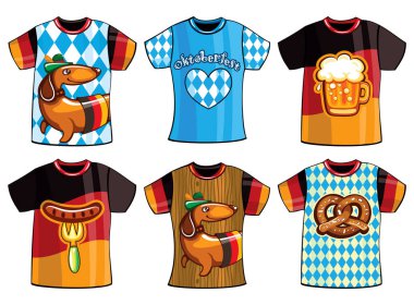 Şablonları Oktoberfest tişörtler kümesi için erkek ve kadın.