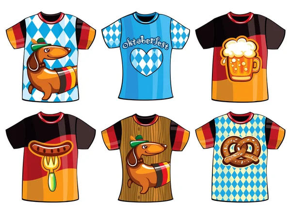 Zestaw szablonów Oktoberfest koszulki dla mężczyzn i kobiety. — Wektor stockowy