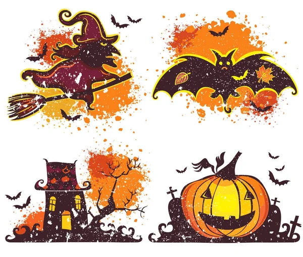 Halloween icons set. Vector Design elements for a holiday. — Stock Vector