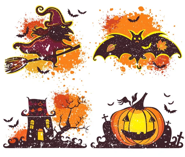 Set di icone di Halloween. Elementi di design vettoriale per una vacanza . — Vettoriale Stock