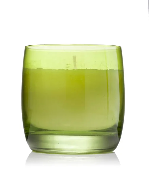 Green aroma candle — Stock Photo, Image