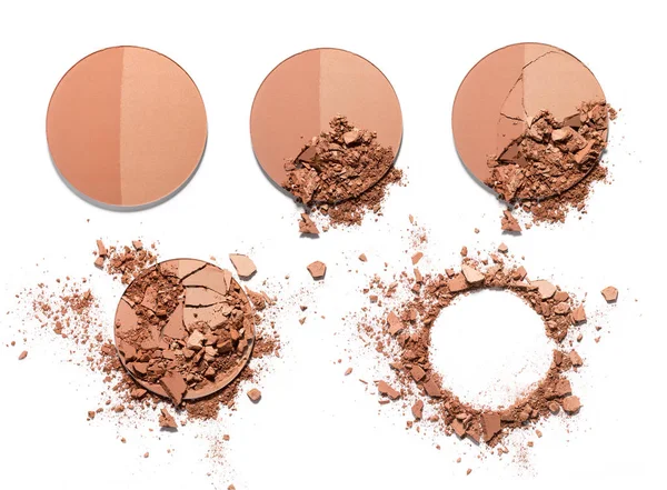 Make up crushed two-tone powder — Stock Photo, Image