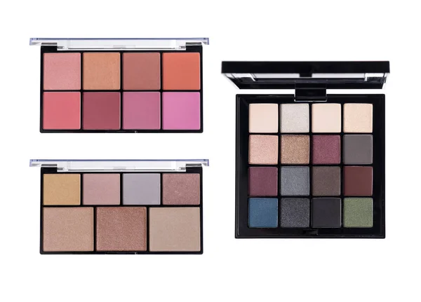 Paletten voor het poeder en eyeshadows van glamour make-up — Stockfoto