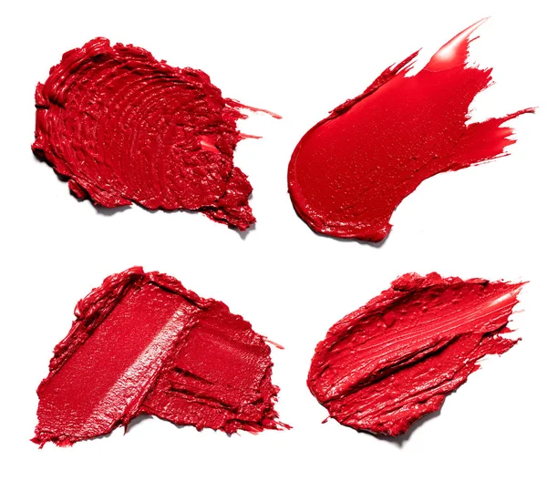 Vernice rossa di striscio di prodotti cosmetici — Foto Stock