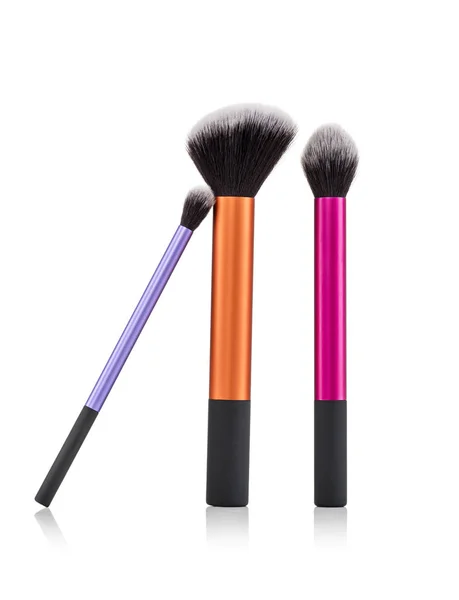 Professionell makeup borstar med färg pulver — Stockfoto