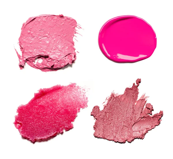 Uitstrijkje verf van cosmetica en schoonheidsproducten. make-up accessoires — Stockfoto