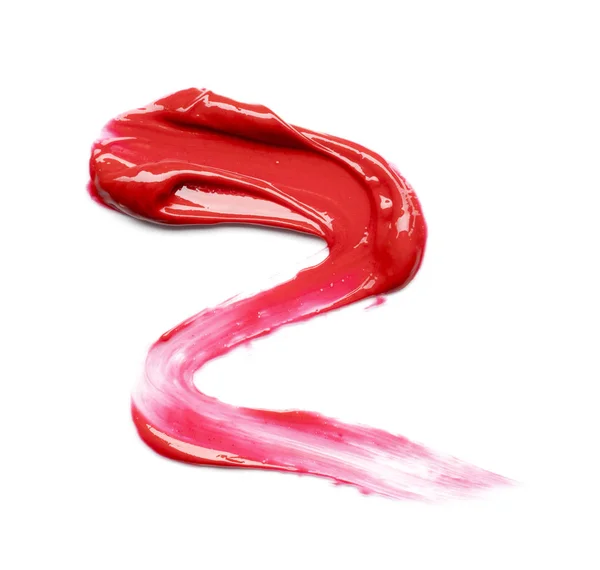 Red smear paint of cosmetic products — Stock Photo, Image