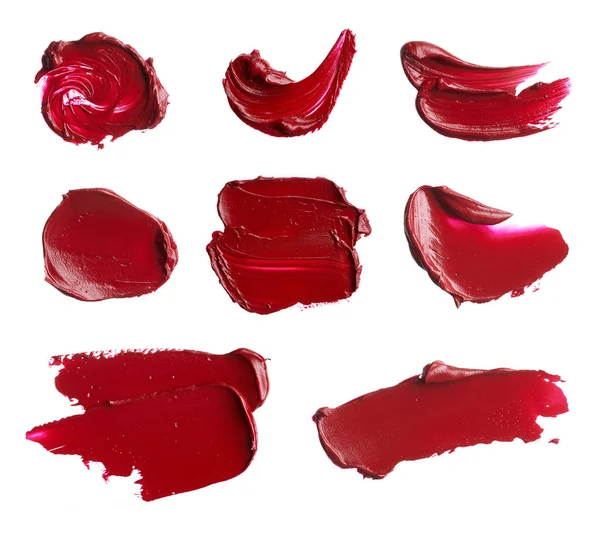 Set van uitstrijkjes van verschillende cosmetische producten — Stockfoto