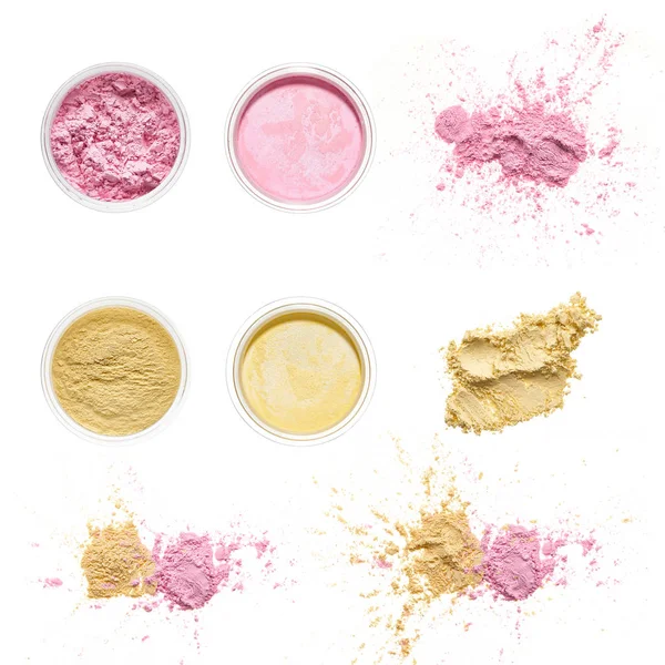 Crumbled roze en gele poeder — Stockfoto