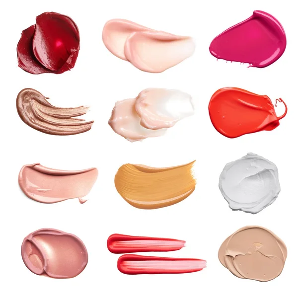 Conjunto de frotis de diversos productos cosméticos —  Fotos de Stock