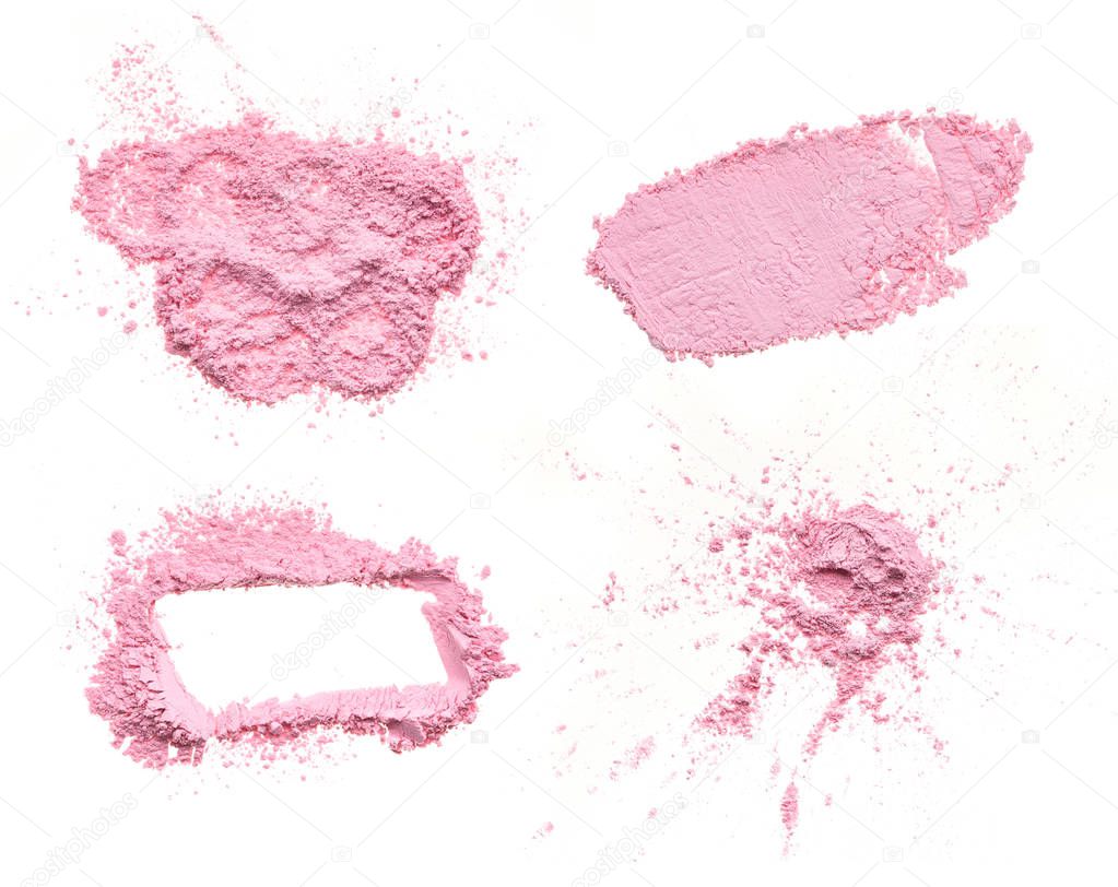crumbled pink powder