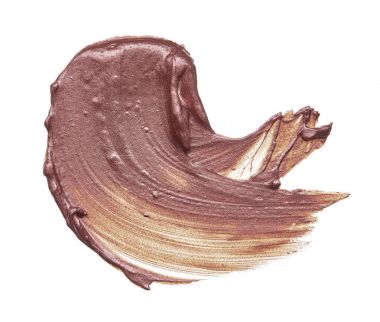 Beyaz bir arka plan üzerinde dudak parlatıcısı smear