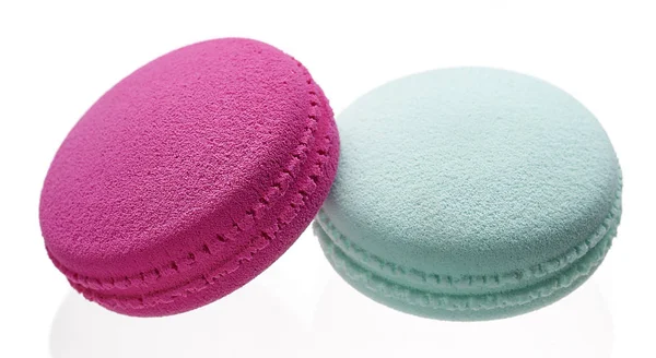 Esponjas para aplicação e maquilhagem de penas sob a forma de bolos de macarões — Fotografia de Stock