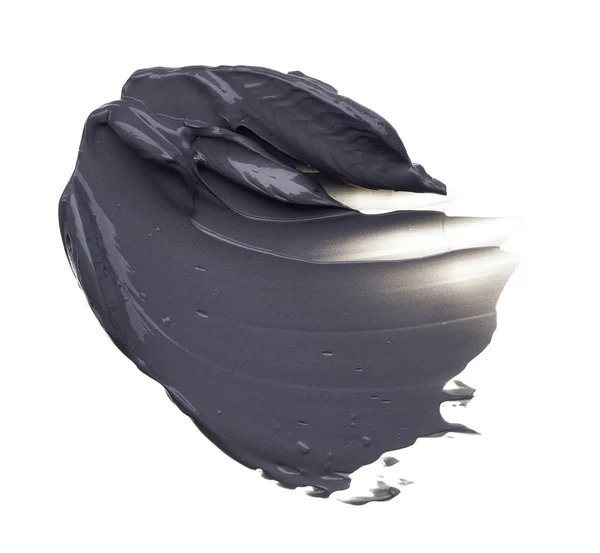 Zwarte uitstrijkje en textuur van zwarte modder masker — Stockfoto