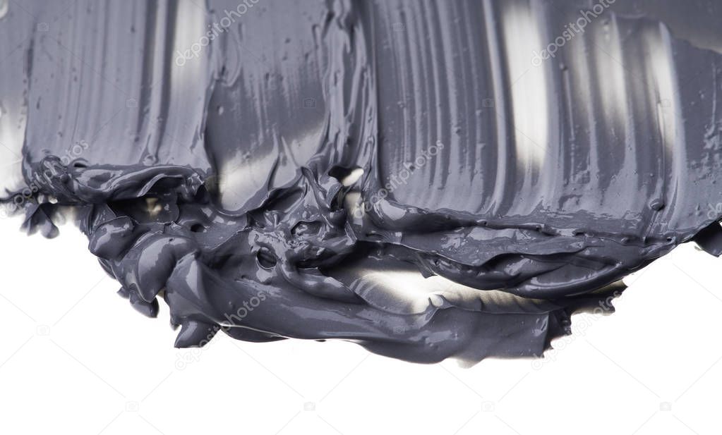 Black smear and texture of black mud mask