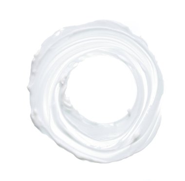 Beyaz desen ve yüz kremi lekesi veya beyaz arkaplanda izole edilmiş beyaz akrilik boya