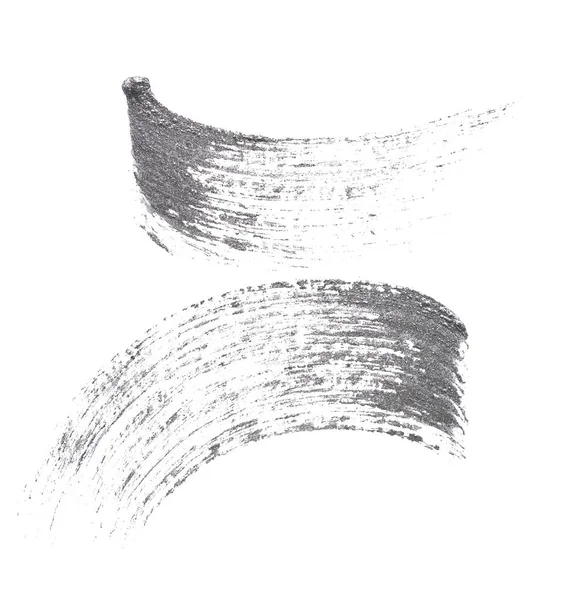 Ασημένιο Πινέλο Πινελιές Κρέμα Σκιά Ματιών Απομονώνονται Λευκό Φόντο — Φωτογραφία Αρχείου