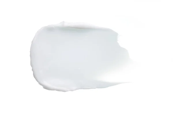Weiße Textur Und Abstrich Von Gesichtscreme Oder Weißer Acrylfarbe Isoliert — Stockfoto