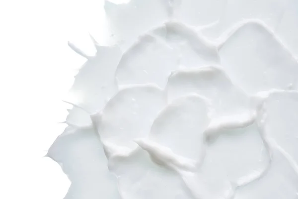 White Texture Smear Face Cream White Acrylic Paint Isolated White — Stock Photo, Image