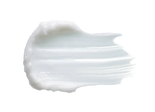 Textura Blanca Frotis Crema Facial Pintura Acrílica Blanca Aislada Sobre — Foto de Stock