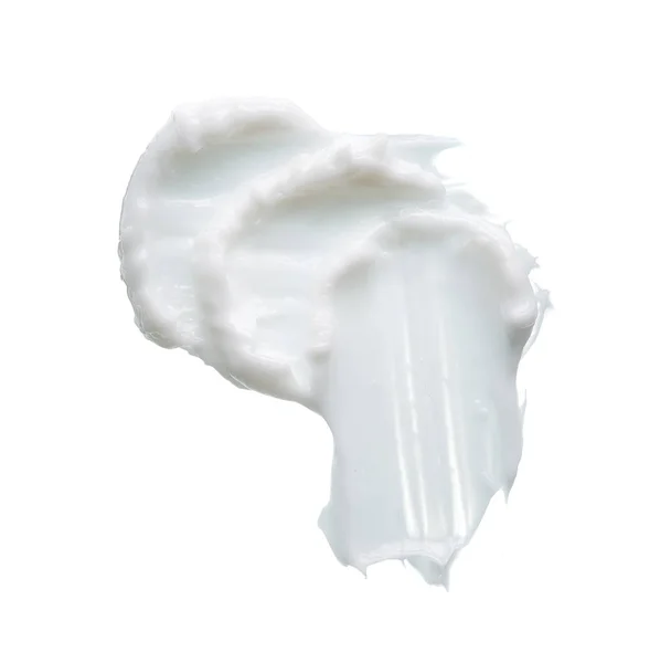 Textura Blanca Frotis Crema Facial Pintura Acrílica Blanca Aislada Sobre — Foto de Stock