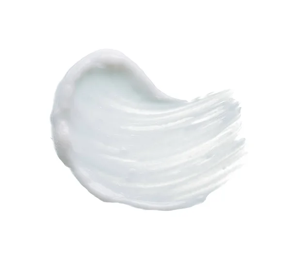 White Texture Smear Face Cream White Acrylic Paint Isolated White — Stock Photo, Image