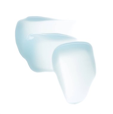 Mavi kozmetik jelin izleri ve dokusu beyaz arkaplanda izole edilmiş.