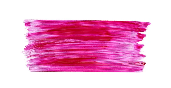 Frotiu Textura Ruj Roșu Sau Vopsea Acrilică Izolată Fundal Alb — Fotografie, imagine de stoc