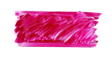 Yayma ve doku kırmızı ruj veya akrilik boya beyaz arka plan üzerinde izole.