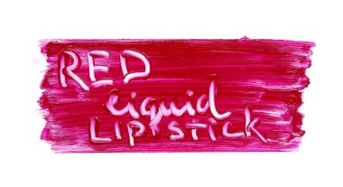 Yayma ve doku kırmızı ruj veya akrilik boya beyaz arka plan üzerinde izole.