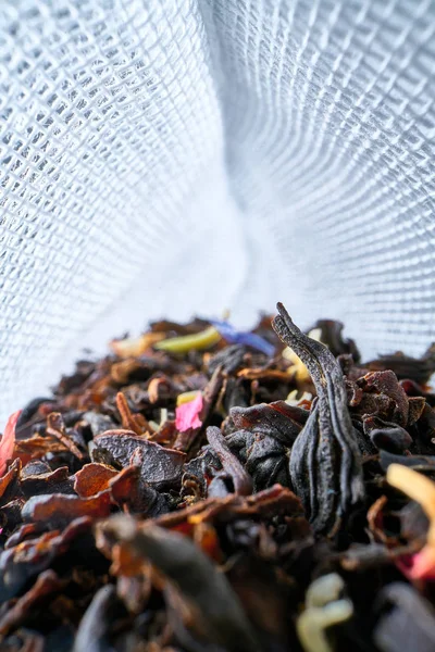 Intérieur Sachet Thé Tisane Sur Fond Clair — Photo