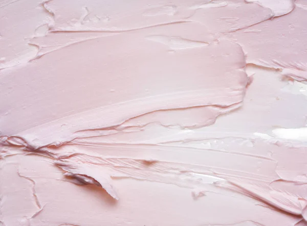 Pinceladas Suavemente Rosa Textura Creme Facial Tinta Acrílica Rosa Fundo — Fotografia de Stock
