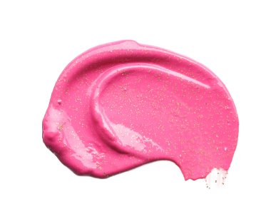 Beyaz arka planda parıltıları olan çok renkli akrilik boya dokusu ve vuruşları