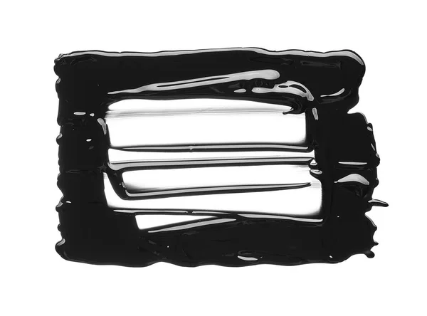 Texture Black Crushed Eyeliner Black Acrylic Paint Isolated White Background — Stock Photo, Image