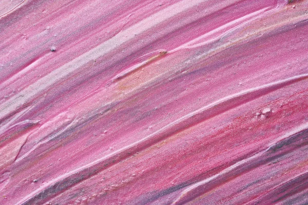 Textuur Strepen Van Meerkleurige Acrylverf Met Glitters Een Witte Achtergrond — Stockfoto