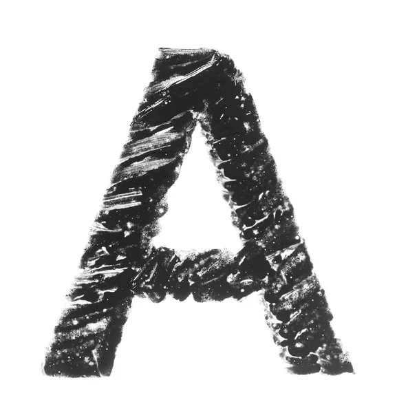 Schablone Großbuchstaben Aus Sahne Isoliert Auf Weißem Hintergrund — Stockfoto