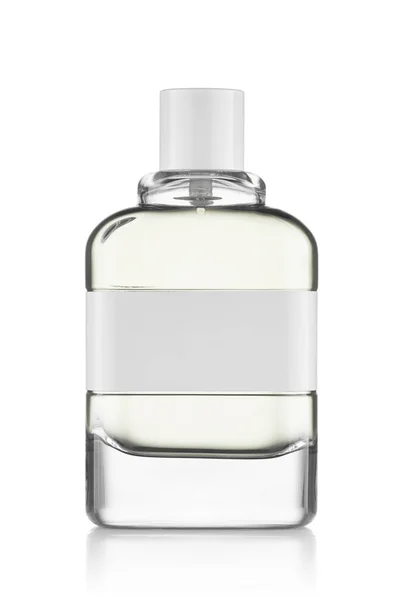 White Perfume Bottle White Background — Stock Photo, Image