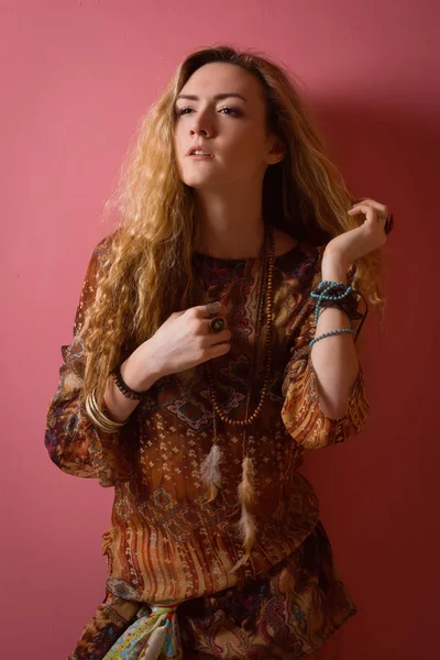 Hippi kız stil — Stok fotoğraf