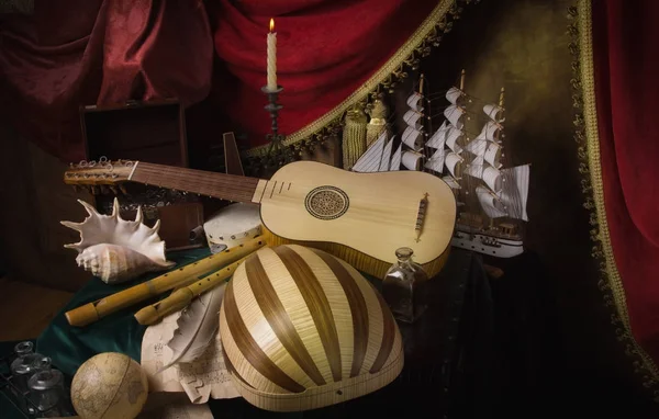 Musical still life in the Renaissance style — Stock Photo, Image
