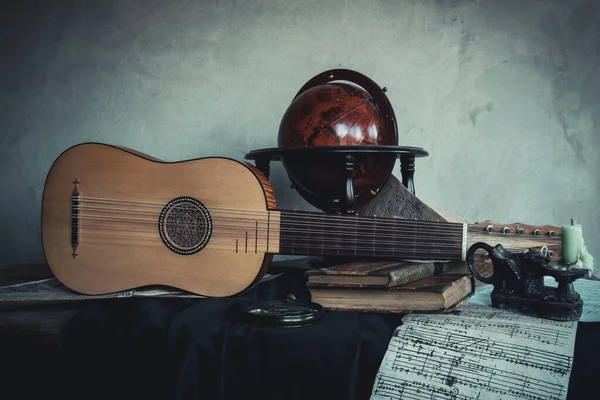 Bodegón Musical Con Vihuel Renacentista — Foto de Stock