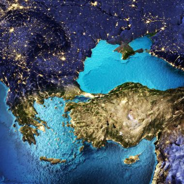 Yunanistan, Türkiye'de uzay arka plan