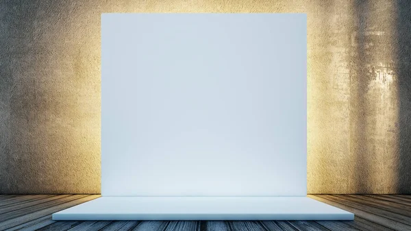 Biały podium, vintage kryty — Zdjęcie stockowe