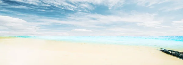 Cielo limpido e spiaggia dell'isola — Foto Stock