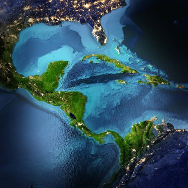 Orta Amerika uzay 3d