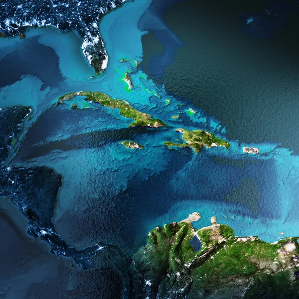 Karayipler bölgesi 3d uzay