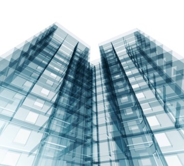 İnşaat mimarisi 3D konsepti