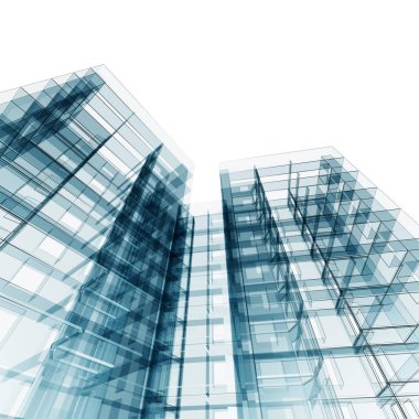 İnşaat mimarisi 3D konsepti